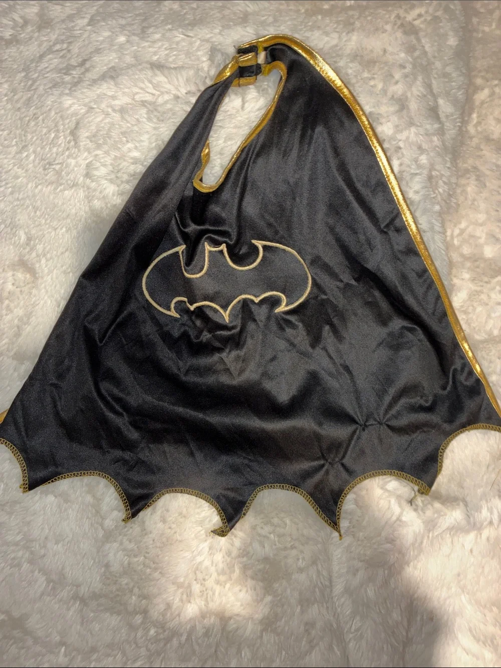 Batman Black and Gold Cape with Sparkle Bat Emblem